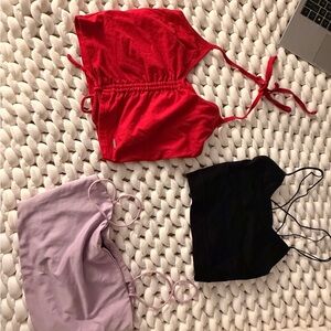 3 going out tanks - Red, Black, and Lavender